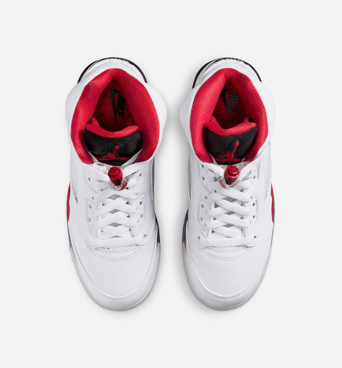 Air Jordan 5 Retro Fire Red Grade School Lifestyle Shoes - White/Fire Red/Black