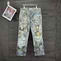 Acne Studios Ornate Chain‑Print Straight‑Leg Jeans