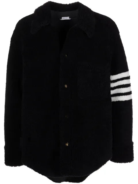 Thom Browne shearling 4-Bar oversized shirt jacket