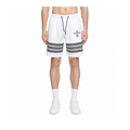 Thom Browne Style Four-Bar Stripe Woven Shorts