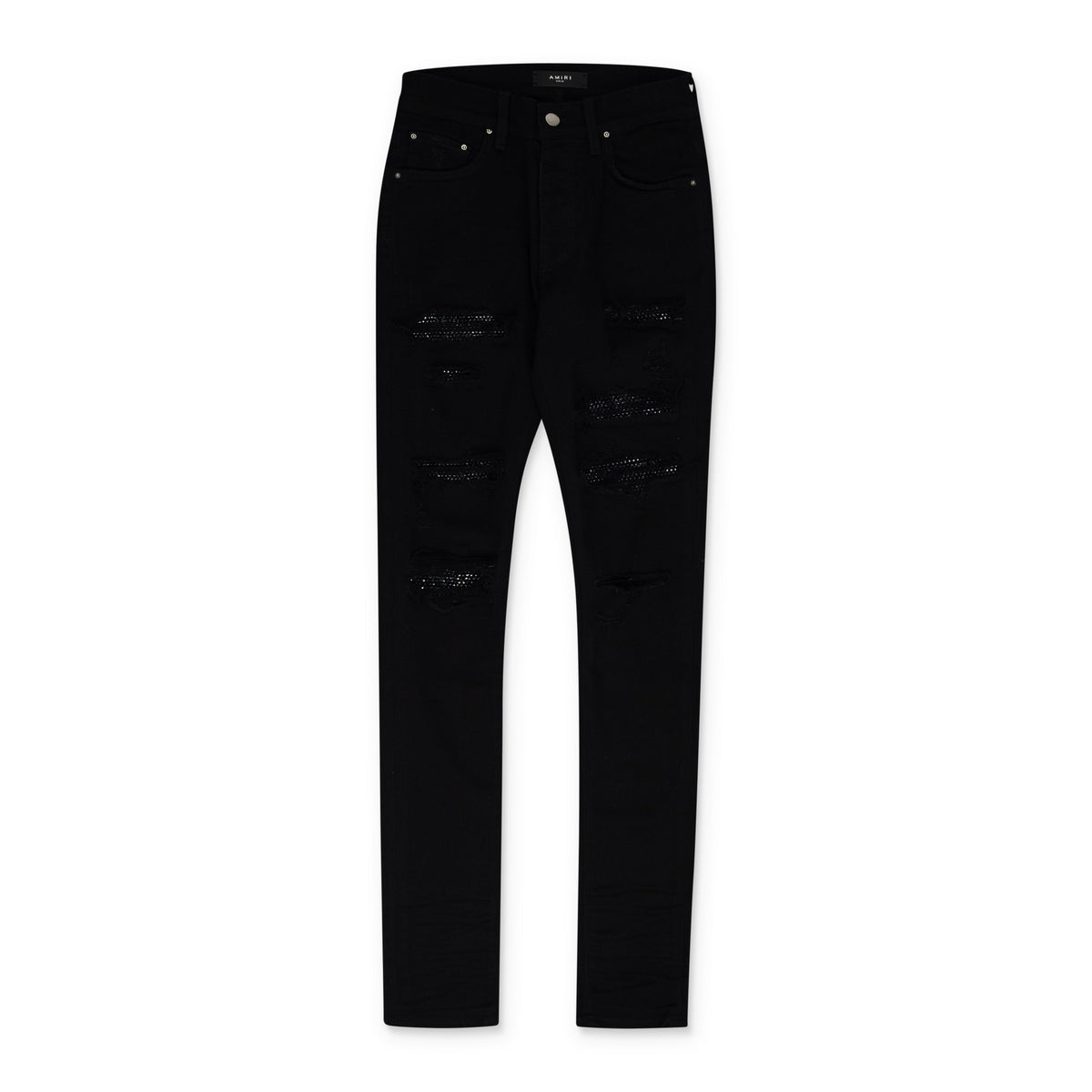 Overdyed Black Crystal Thrasher Skinny Jeans