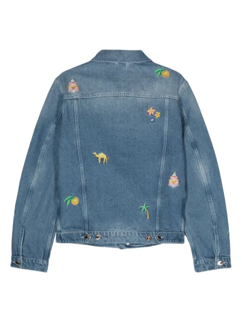 Casablanca embroidered motif denim jacket