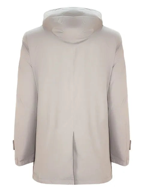 Herno concealed-fastening hooded jacket