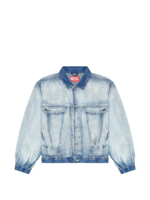 Diesel trucker jacket in medium-light skeleton denim