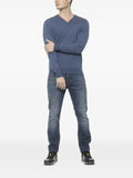 Billionaire embroidered-logo V-neck sweater