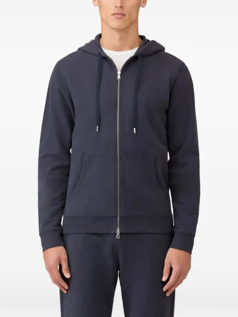Sunspel Loopback zip-up drawstring hoodie
