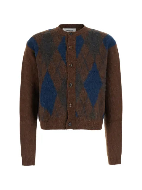TONYWACK argyle-intarsia crew-neck cardigan