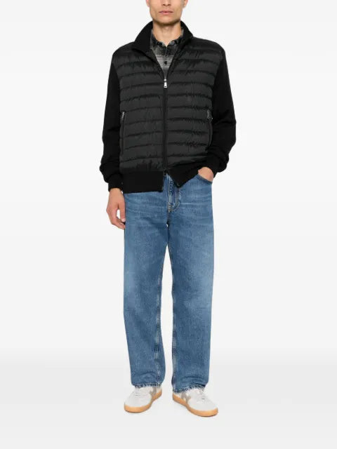 Paul & Shark quilted-panel zip-up sweater
