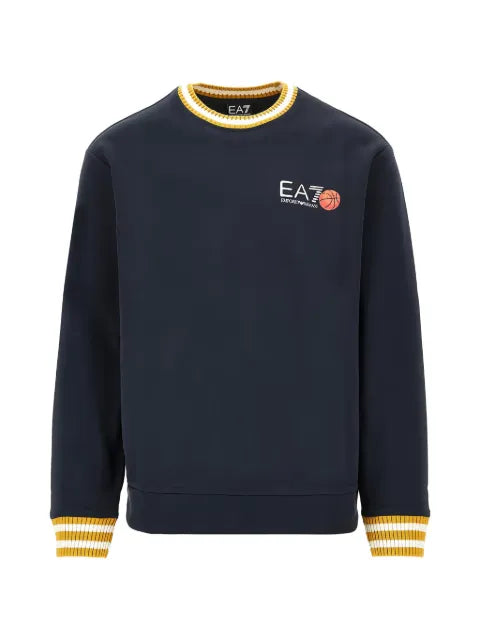 Ea7 Emporio Armani Graphic Series logo-print striped-trim sweatshirt