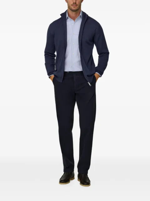 Boggi Milano full-zip jumper in merino-wool Cashwool® mouliné