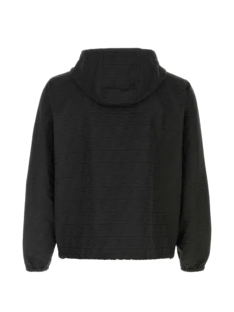 FENDI FF logo-jacquard hooded jacket