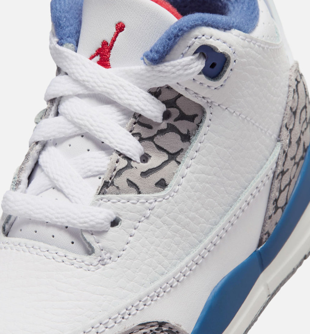 Air Jordan 3 Retro OG True Blue Infant/Toddler Lifestyle Shoe – White/Fire Red/True Blue