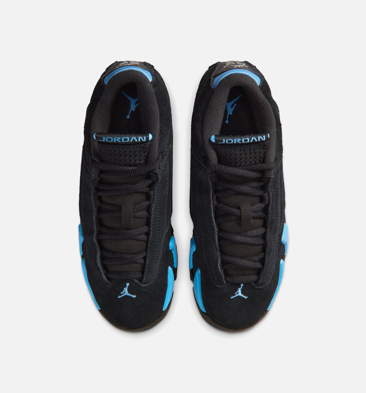 Air Jordan 14 Retro Black and University Blue | Grade School Lifestyle Shoe | Black/White/University Blue