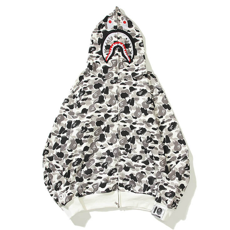 BAPE ABC Camo Shark Hoodie - Green & Grey