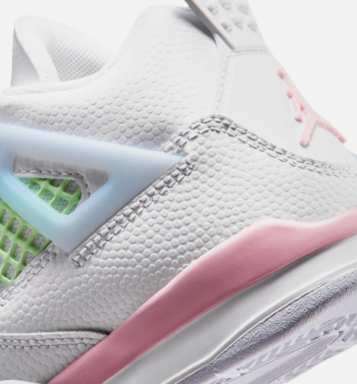 Air Jordan 4 Retro Medium Soft Pink | Preschool Lifestyle Shoe | White/Medium Soft Pink/Half Blue