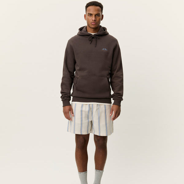 Les Deux Ben Globe Hoodie: Turkish Coffee Brown