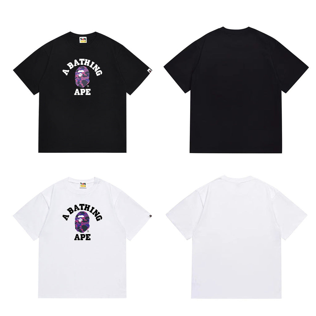 Bape Camo Ape Head Multi‑Color Crew Neck Streetwear Tee Unisex