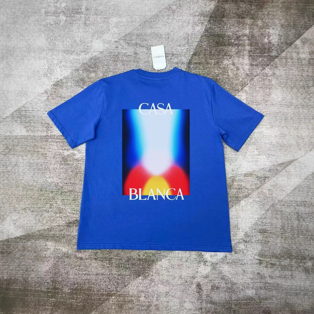 Casablanca Art Graphic Print Loose Unisex Short Sleeve T-Shirt