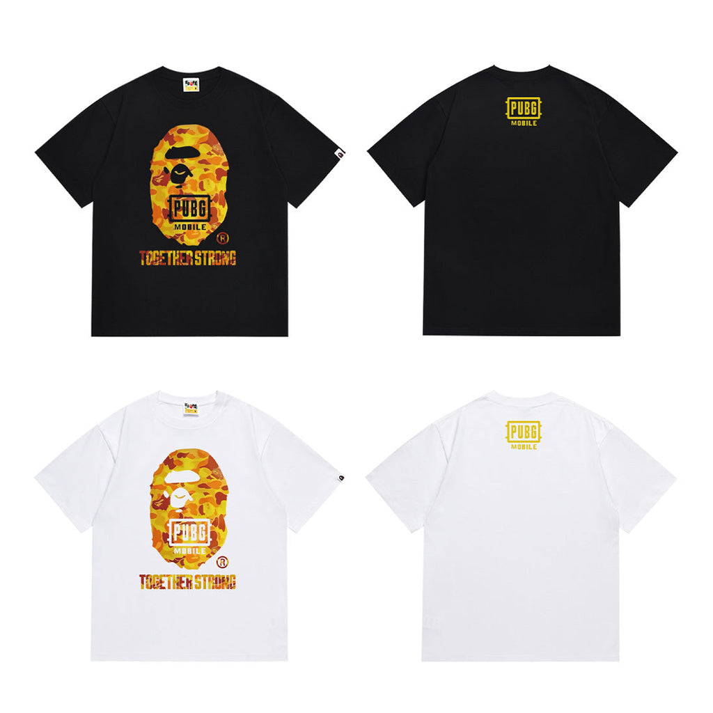 Bape Camo Ape Head Multi‑Color Crew Neck Streetwear Tee Unisex