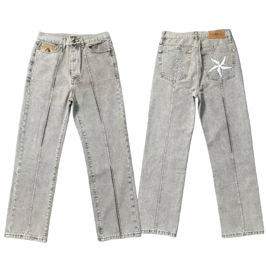 Corteiz Heavyweight Denim Pants Grey