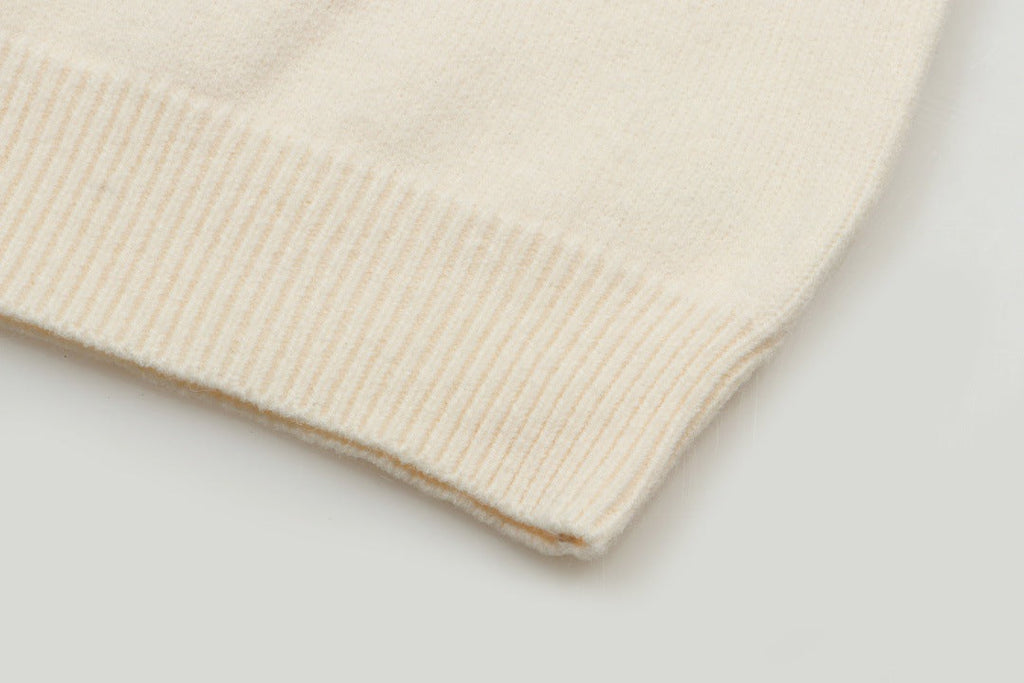 Off-White Front and Back Letter Graphic Crewneck Wool Sweater