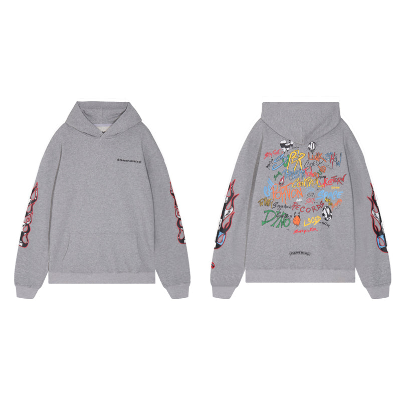 Chrome Hearts Matty Boy Flame Floral Sleeves Hoodie 7013
