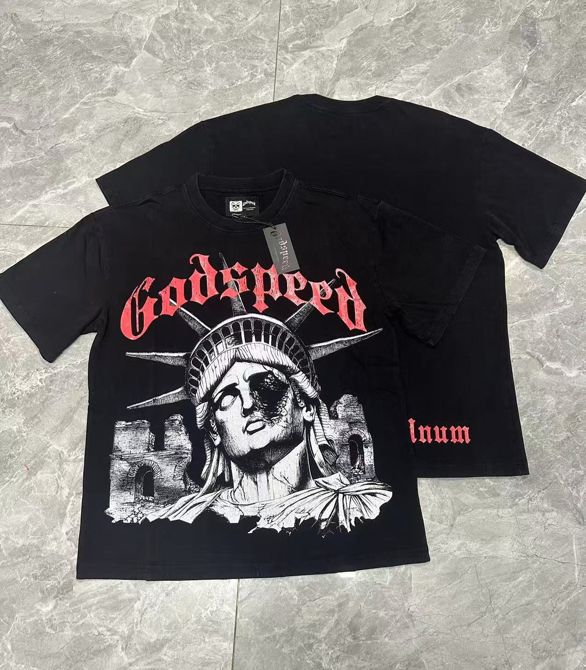 Godspeed E Pluribus Unum Statue Graphic T-Shirt
