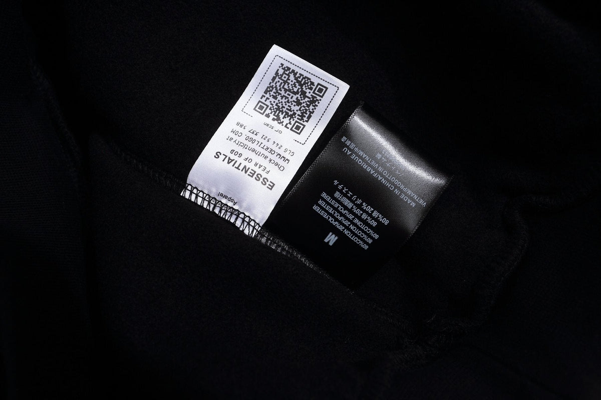 Fear of God Essentials Arched Graphic Hoodie in Black