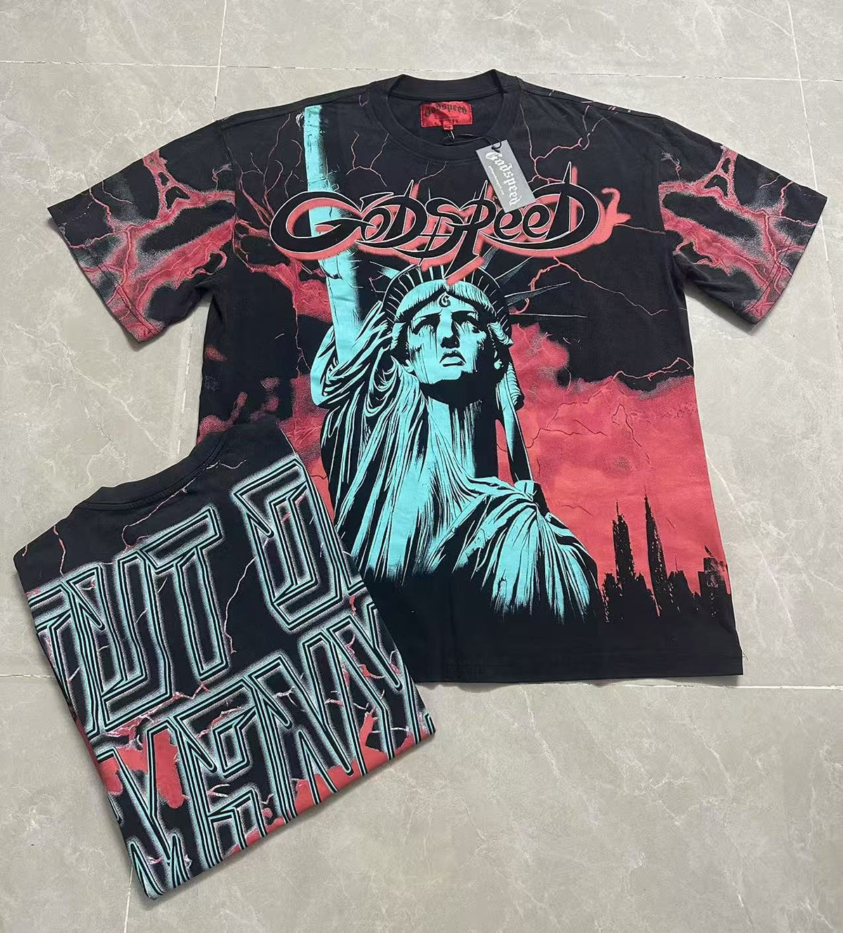 Godspeed Out of Many One Statue Graphic T-Shirt