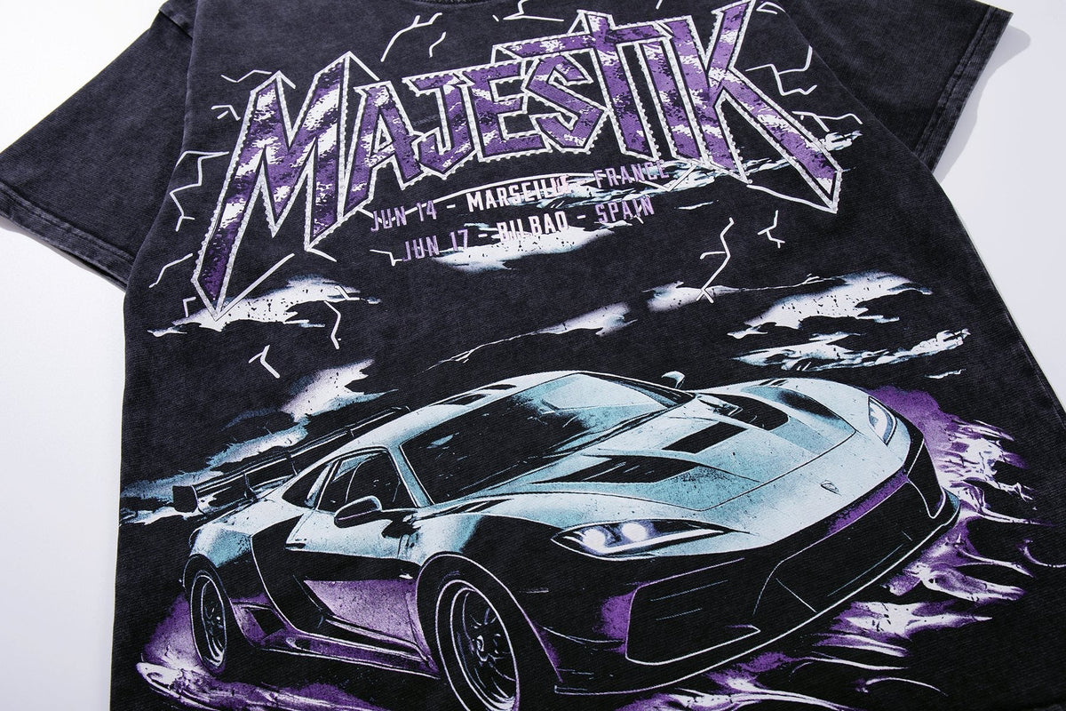 MAJESTIK Washed Rhinestone Graphic T-Shirt