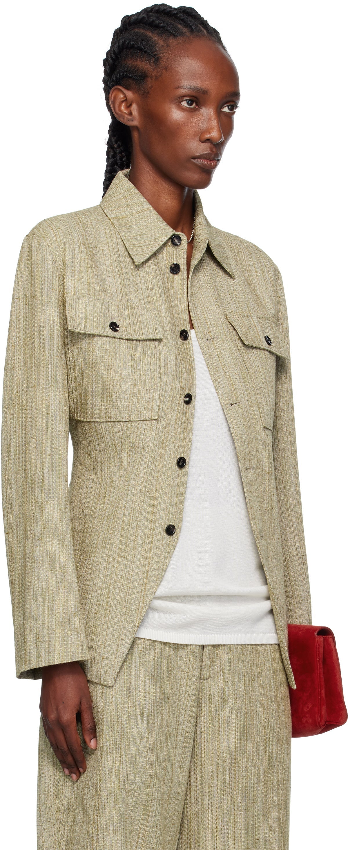 Bottega Veneta Silk Shirt Jacket - Grey