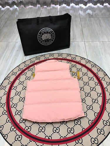 Canada Goose Pink Quilted Puffer Vest with Stand Collar