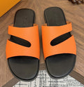 Loro Piana Cutout Leather Slide Sandals