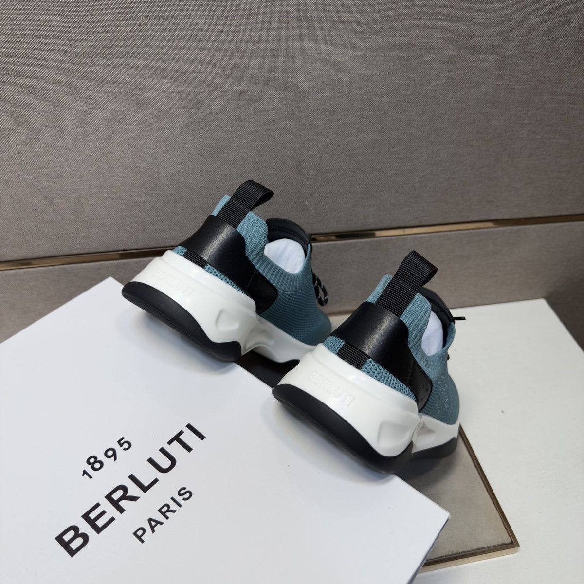 Berluti Dusty Blue Lace-Up Sneakers