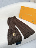 Louis Vuitton Dark Brown Cable-Knit Scarf