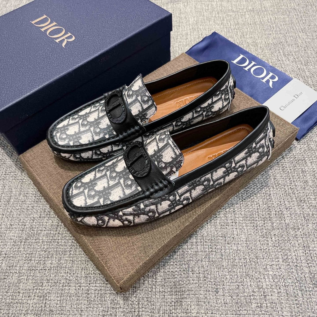 Dior Patterned Trim Loafers