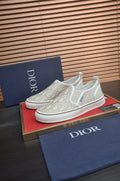 Dior Cream Patterned Slip-On Sneakers