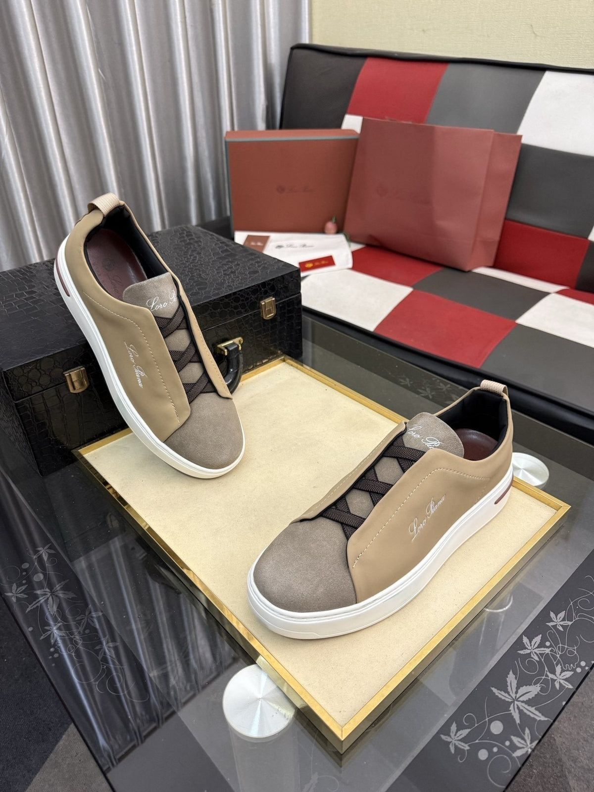 Loro Piana Side-Logo Slip-On Sneakers