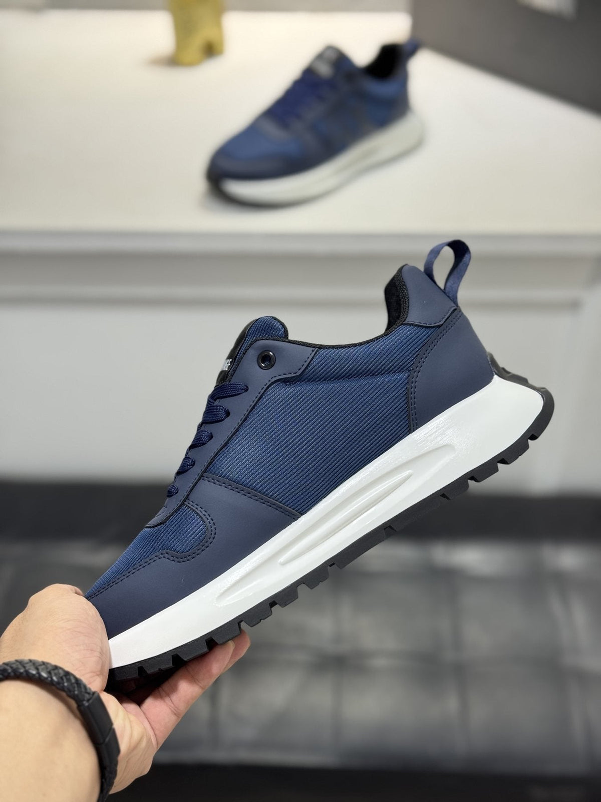 Armani Men's Graphic Side Lace-Up Sneakers