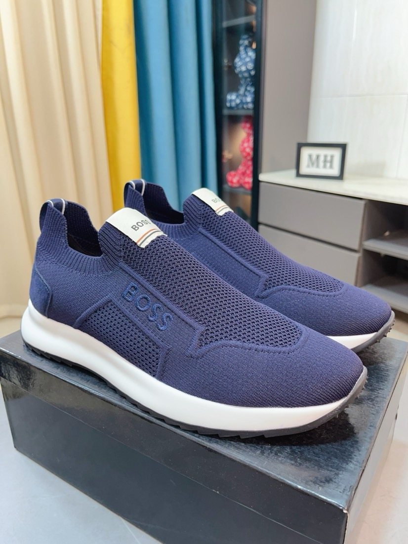 BOSS Knit-Look Slip-On Sneakers