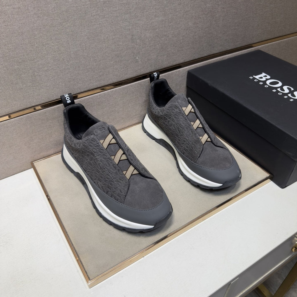 BOSS Patterned Slip-On-Style Sneakers