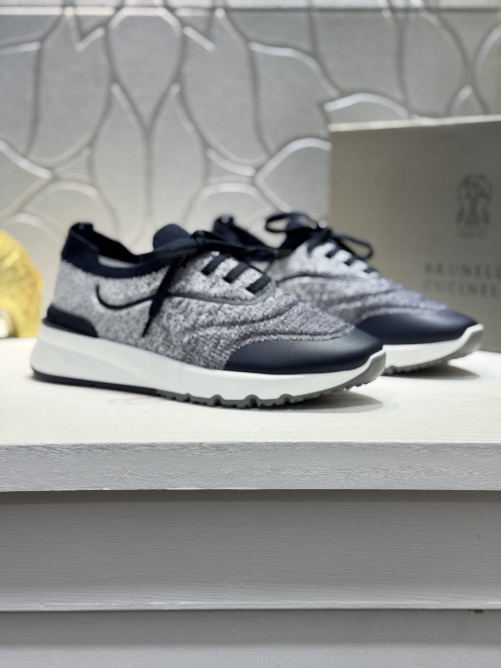 Brunello Cucinelli Knit Low-Top Sneakers - Lace-Up Closure