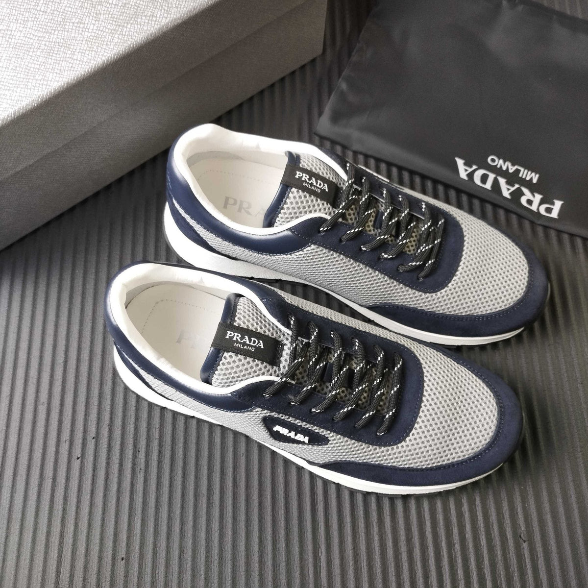 Prada Mesh Low-Top Sneakers - Textured Sole