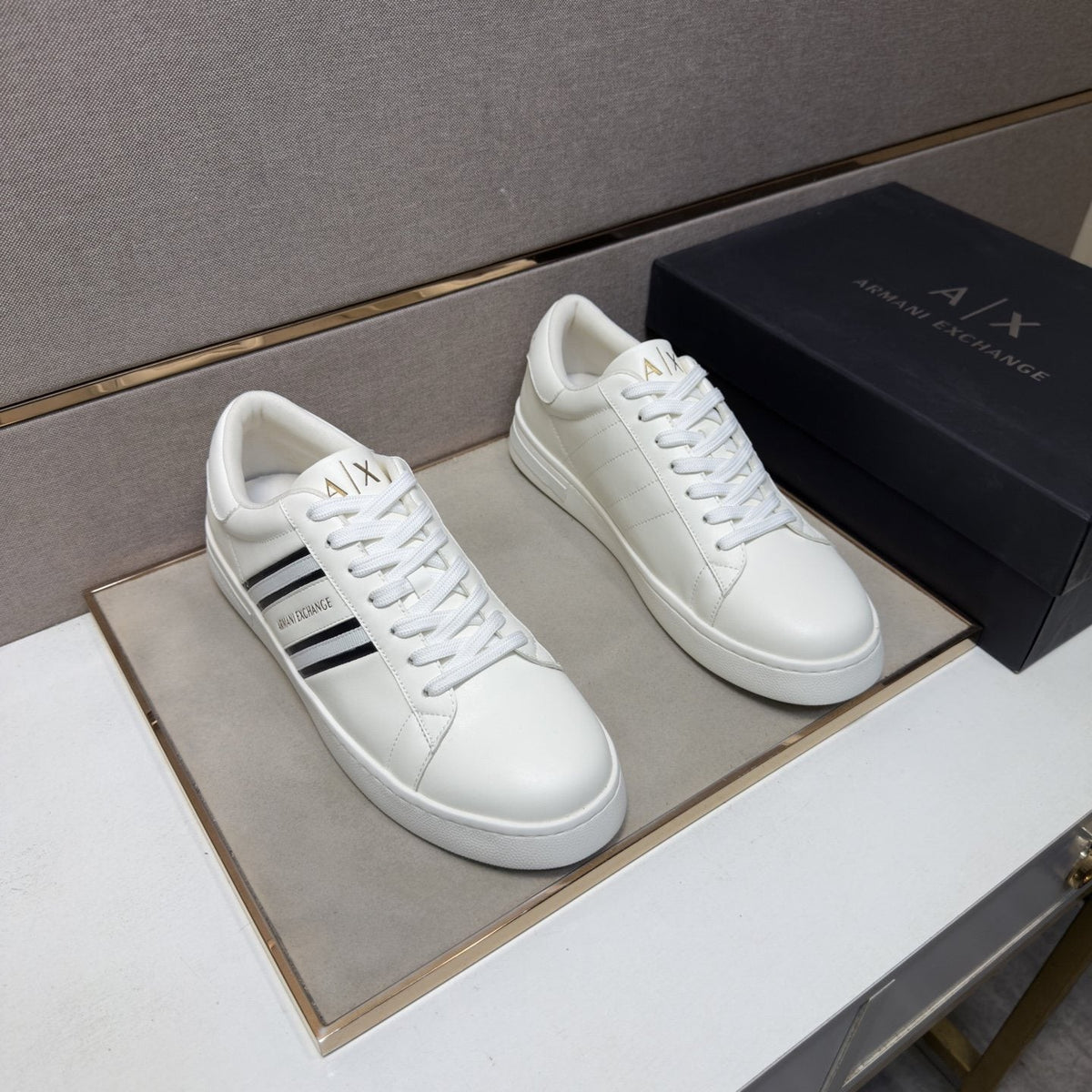 Armani Men's Stripe Sneakers