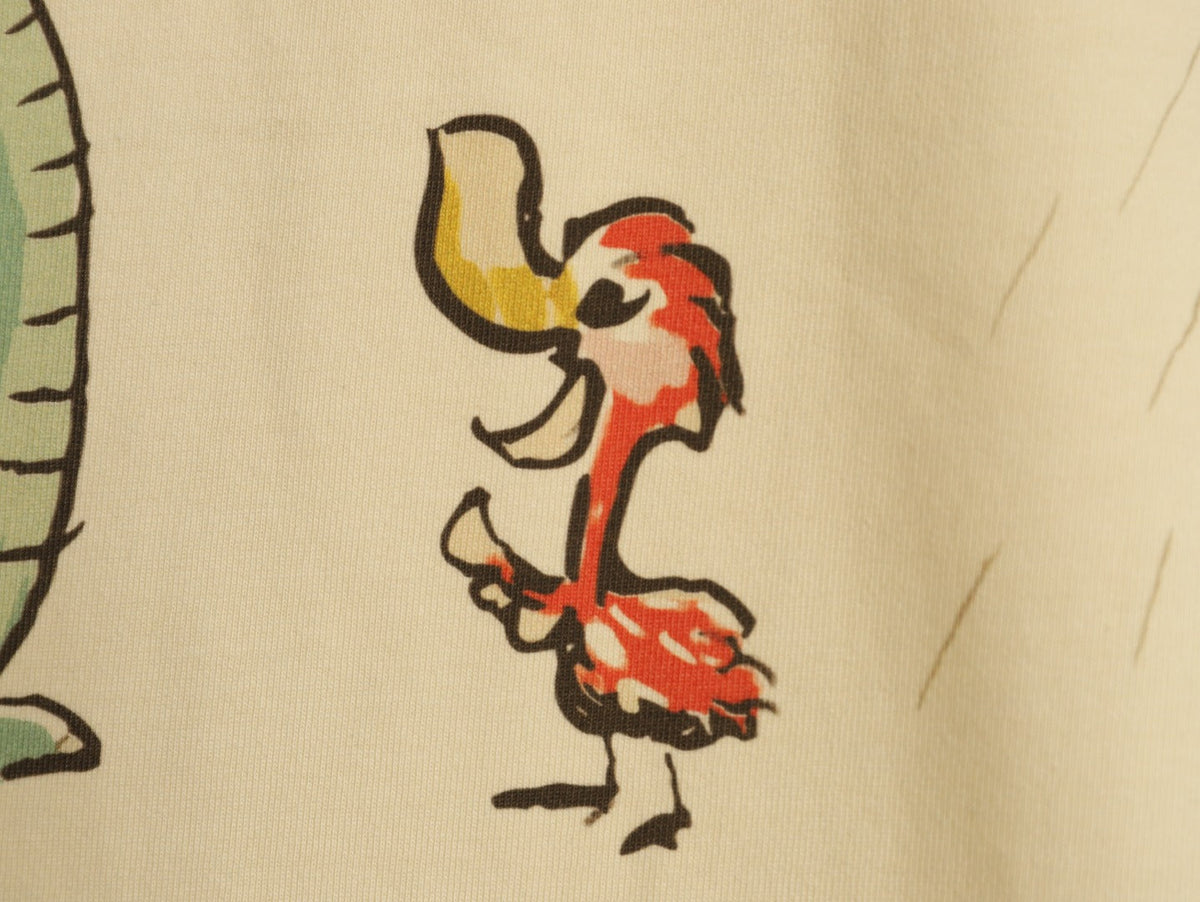 Gucci Cartoon Animal Graphic T-Shirt - Pale Yellow