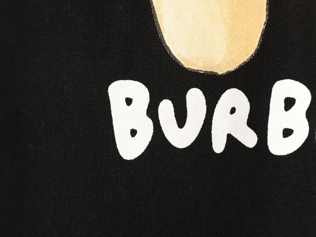 Burberry Teddy Bear Lettering Crewneck Sweatshirt - Black