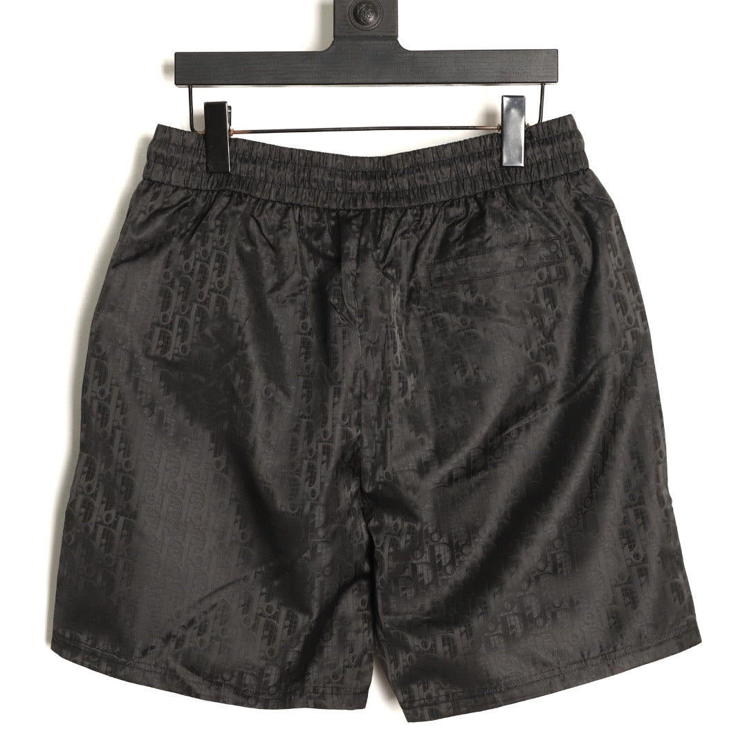 Gucci Tonal Double-G-Style Allover Drawstring Shorts - Black