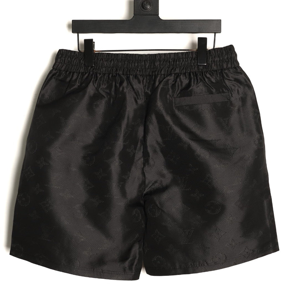 Louis Vuitton Tonal Monogram-Style Drawstring Shorts - Black