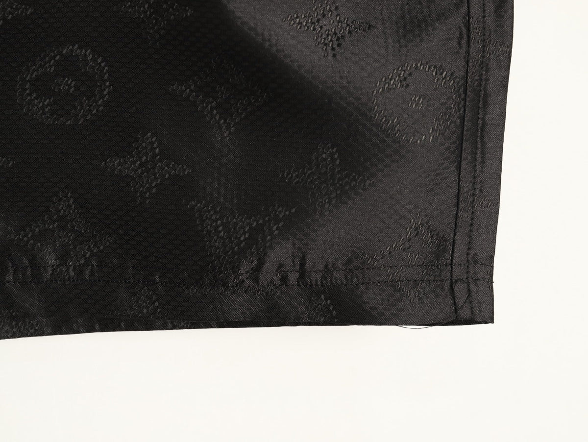 Louis Vuitton Tonal Monogram-Style Drawstring Shorts - Black